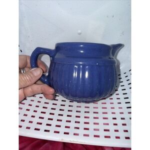 Vintage USA Stoneware Cornflower Blue Pitcher